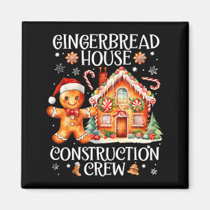 Gingerbread House Construction Crew Cookie Baking  Magnet