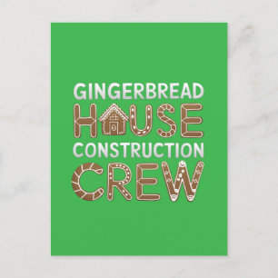 Gingerbread House Construction Crew Digital Art Postcard