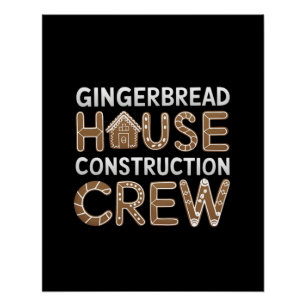 Gingerbread House Construction Crew Digital Art  Poster