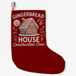 Gingerbread House Construction Crew Funny Xmas  Small Christmas Stocking