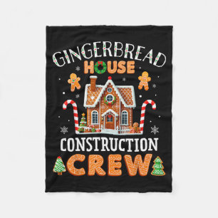 Gingerbread House Construction Crew Kids Men Women Fleece Blanket