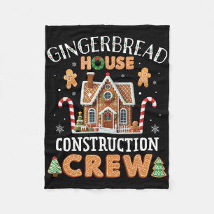 Gingerbread House Construction Crew Kids Men Women Fleece Blanket