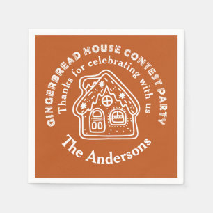 Gingerbread House Contest Party Thank You Napkin