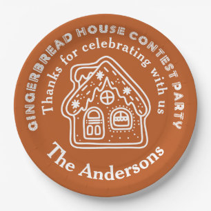 Gingerbread House Contest Party Thank You  Paper Plate