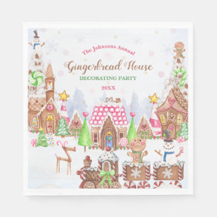Gingerbread House Cookie Decorating Party Napkin