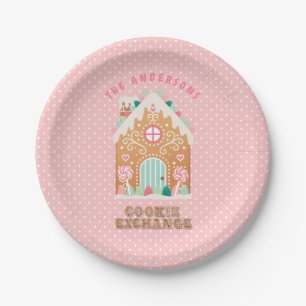 Gingerbread  House   Cookie Exchange Personalised  Paper Plate
