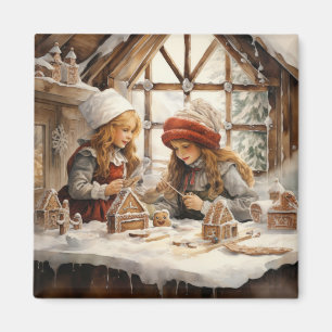 Gingerbread House Cookies Country Kitchen Girls Magnet