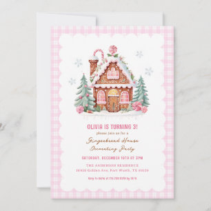 Gingerbread House Decorating Birthday Party Invitation