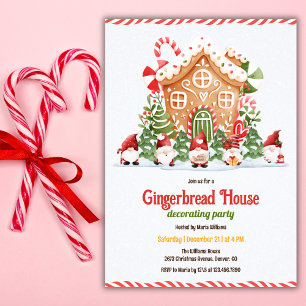 Gingerbread House Decorating Christmas Party Invitation