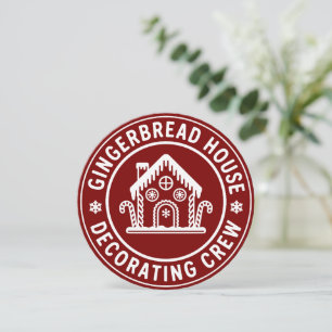 Gingerbread House Decorating Crew Christmas Family Holiday Card
