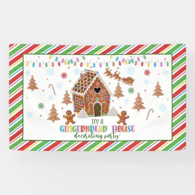 Gingerbread House Decorating Party Banner (Horizontal)