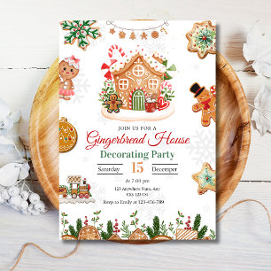Gingerbread House Decorating Party Christmas  Invitation