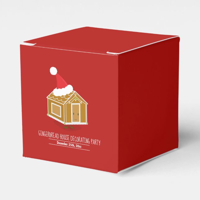 Gingerbread House Decorating Party Favour Box (Front Side)