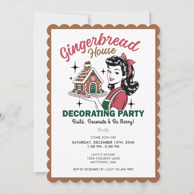 Gingerbread House Decorating Party Invitation (Front)