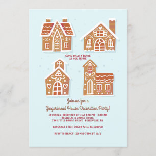 Gingerbread House Decorating Party Invitation