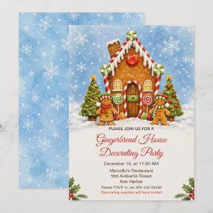 Gingerbread House Decorating Party Invitation