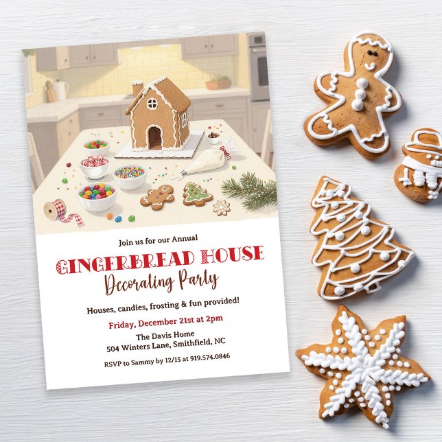 Gingerbread House Decorating Party Invitation (Creator Uploaded)