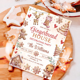 Gingerbread House Decorating Party Invitation