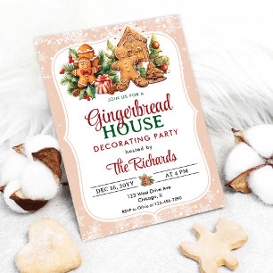 Gingerbread House Decorating Party Invitation