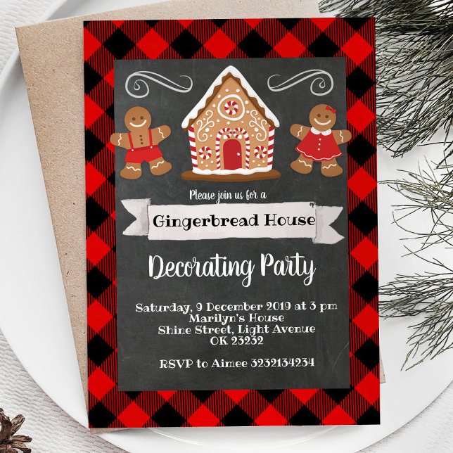 Gingerbread House decorating party invitation (Creator Uploaded)