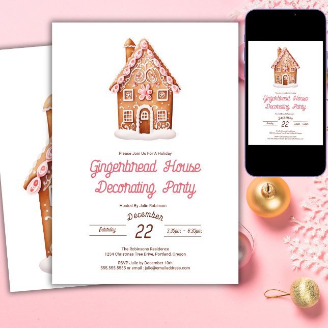 Gingerbread House Decorating Party Invitation (Creator Uploaded)