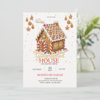 Gingerbread House Decorating Party Invitation