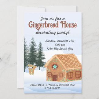 Gingerbread House Decorating Party Invitation