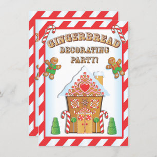 Gingerbread House Decorating Party Invitations