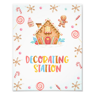 Gingerbread House Decorating Station Sign