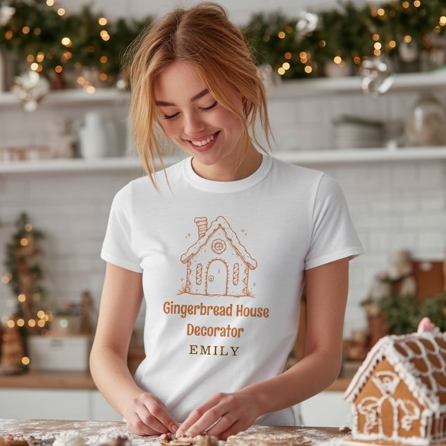 Gingerbread House Decorator Name Christmas T-Shirt (Creator Uploaded)