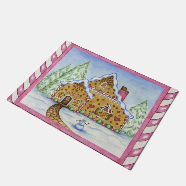 Gingerbread House Doormat (Angled)
