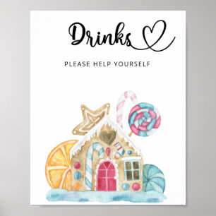 Gingerbread house - Drinks help yourself Poster