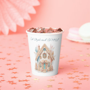 Gingerbread House Eat Drink Be Merry Christmas Paper Cups