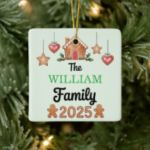 Gingerbread House Family Name 2025 Christmas