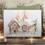 Gingerbread House Flat Christmas Holiday Card<br><div class="desc">Gingerbread houses and trees with Merry Christmas on the front and your personal holiday greeting on the back. Select Matte for heaviest paper and high definition for best print quality.</div>
