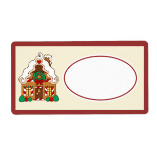 Gingerbread House Gift Tag Label
