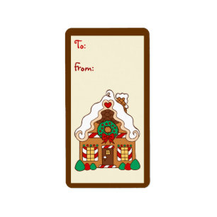 Gingerbread House Gift Tag Labels