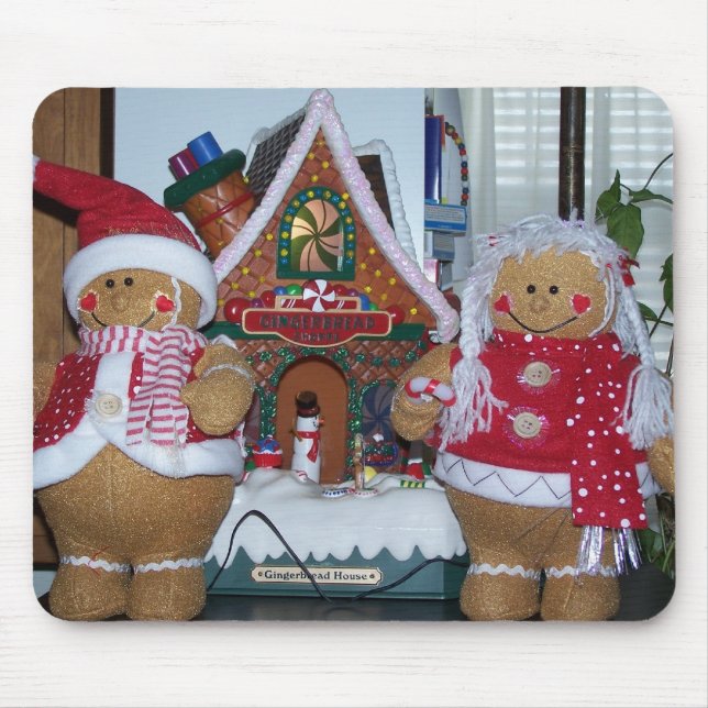 Gingerbread House&Gingerbread Couple Mouse Pad (Front)