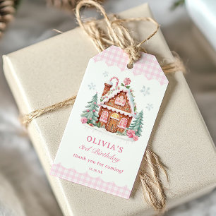 Gingerbread House Girl Birthday Party Gift Tags