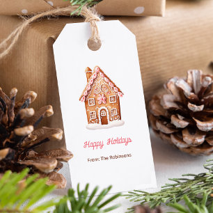 Gingerbread House Happy Holidays Christmas  Gift Tags
