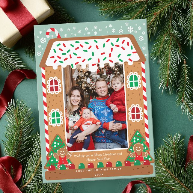 Gingerbread House Holiday Family Photo (Creator Uploaded)