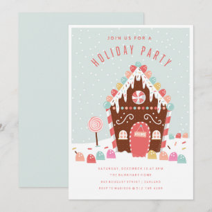 GINGERBREAD HOUSE HOLIDAY PARTY INVITATION