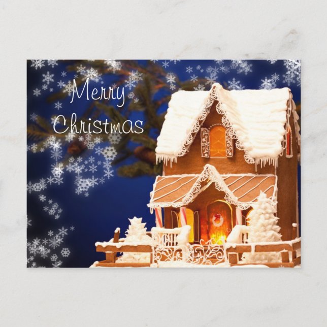 Gingerbread house holiday postcard (Front)