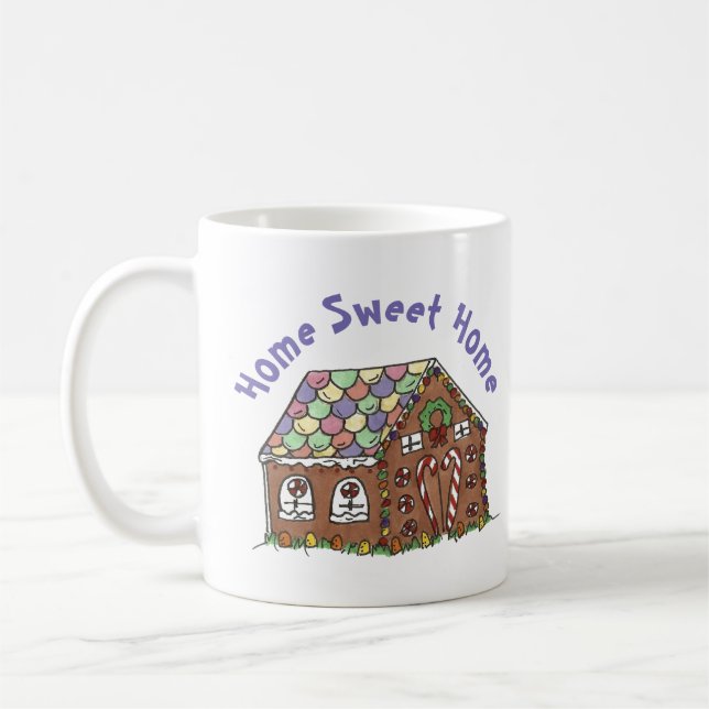Gingerbread House Home Sweet Home Christmas Xmas Coffee Mug (Left)