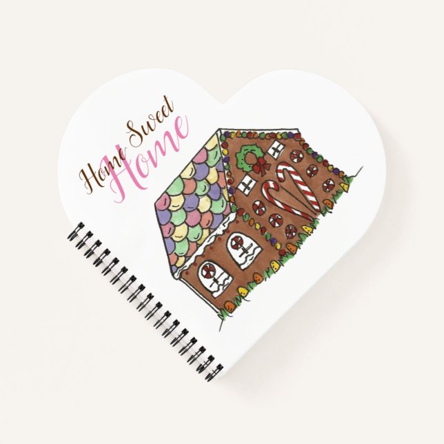 Gingerbread House Home Sweet Home Christmas Xmas Notebook (Front)