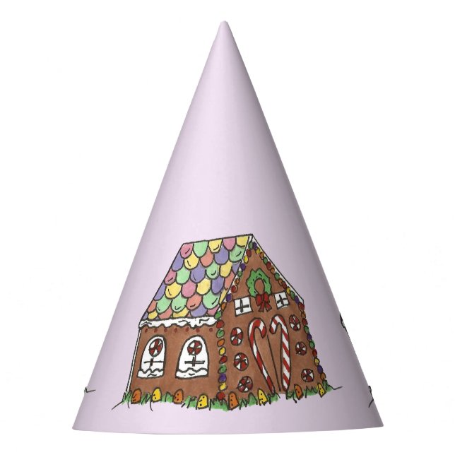 Gingerbread House Home Sweet Home Christmas Xmas Party Hat (Front)