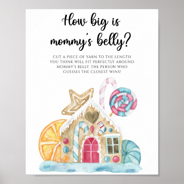 Gingerbread house - how big is mummy's belly game  poster (Front)