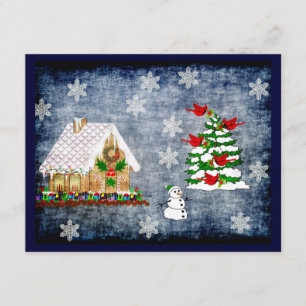 Gingerbread House In Snow Invitation