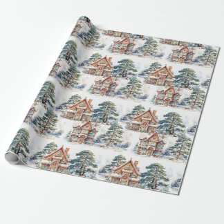 Gingerbread House in winter Pattern Wrapping Paper