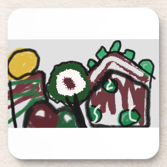 Gingerbread house joy love coaster (Front)